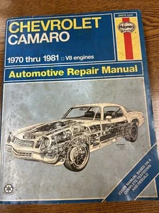 Haynes CHEVY CAMARO 1970-1981 Owners Workshop Repair Manual V8 Engines 554 Book - Foto 1 di 5