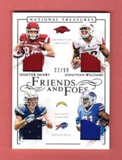 HUNTER HENRY JONATHAN WILLIAMS 2016 NATIONAL TREASURES FOES QUAD JERSEY RC # /99