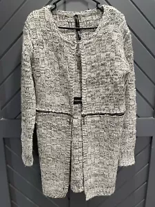 Renee C Long Short Sweater Two Lengths With Zipper Grey Size Medium - Picture 1 of 4