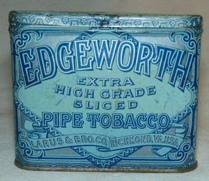 EDGEWORTH PIPE TOBACCO TIN Tobacciana Sliced 16oz Larus Bros Co Richmond VA NICE - Picture 1 of 9