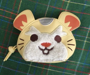 New! Cute PU Leather Lined Zip Mouse Clutch Purse with Fleece Embroidered Face - Picture 1 of 3