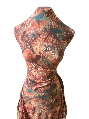 1-yard - 18"  KNIT STRETCH TIE DYE CIRCLES PRINT  MULTI-COLOR - Image 1 of 3