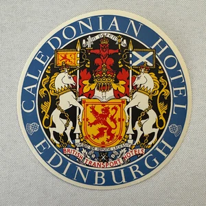Vintage Hotel Travel Label Cale Donian Hotel Edinburgh Schottland - Bild 1 von 4