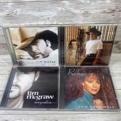 Country Music Cd Lot 4 Cds Tim McGraw: Let It Go / Everywhere, Garth Sevens Reba Foto 1 de 2
