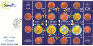 (141626) LIQUIDACIÓN Monedas de Euro Gibraltar minishoja FDC 2002 - Imagen 1 de 1