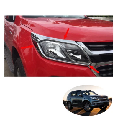 Head Lamp Light Cover Trim Chrome Fits Chevrolet Holden Trailblazer 2016 17 + - Image 1 of 3