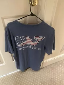 Vineyard Vines men's t-shirt white USA flag whale, S - Picture 1 of 4