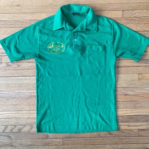 Vtg 80s Green Med Polo Camp Confidence Brainerd Minnesota Celebrity Golf Tourney - Picture 1 of 11