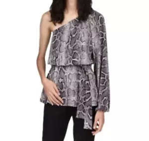 NUEVO CON ETIQUETAS NUEVO Mujeres Michael Kors Fuera del Hombro Estampado de Serpiente Top Talla XS PRECIO DE VENTA SUGERIDO POR EL FABRICANTE $88 - Imagen 1 de 7