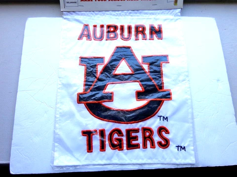 VINTAGE NCAA Auburn Tigers Car Magnet & Garden Flag 2 Pc Lot New Old Stock Cover