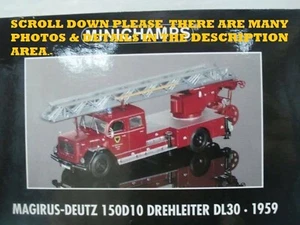 WOW EXTREMELY RARE Magirus 150D10 Ladder DL30 Fire Aachen 1959 1:43 Minichamps - Picture 1 of 1