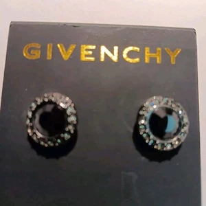 givenchy Black And Rhinestone Earrings NWT - Picture 1 of 4