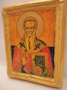 Heiliger Modestus Modesto Modestos katholisch & griechisch-orthodox Ikone Kunst Plakette - Bild 1 von 10