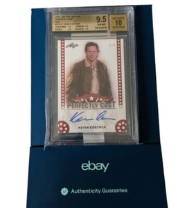 2016 POP CENTURY PERFECTLY CAST KEVIN COSTNER AUTOGRAPH #1/3 Signed BGS 9.5