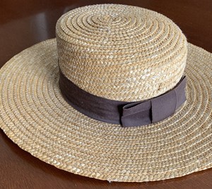 Vintage Straw Sailor Hat Victorian 