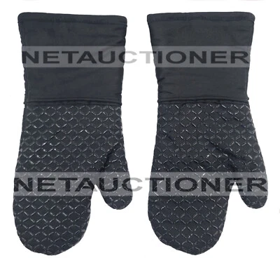 Nuevo Par de Mitones de Horno de Silicona TODO EN CLAD Diseño Diamantes Negros Calidad Profesional Foto 1 de 4