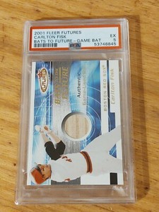 *BRAND NEW* 2001 Fleer Futures Bats to the Future-Game Bat Carlton Fisk PSA 5 EX