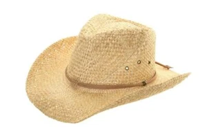 Westernhut SUNBURY Natur Strohhut Sommerhut Strandhut Cowboyhut Unisex Sonnenhut - Bild 1 von 4
