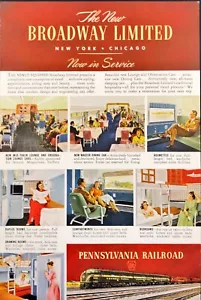 Pubblicità 1949 Pennsylvania Railroad Broadway Limited New York Chicago stampa d'epoca - Foto 1 di 6