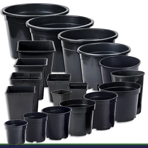 Vaso per piante vaso da fiori portafiori nero, quadrato, rotondo, 19 a scelta - Foto 1 di 22