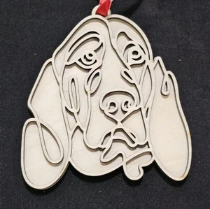 Adorno para perro Bassett Hound madera corte láser vacaciones de Navidad - Imagen 1 de 2