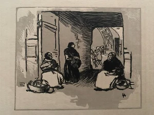 Auguste Lepère (French, 1849-1918) Chiaroscuro Woodcut  1887 - Picture 1 of 5