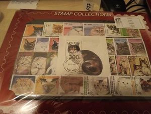 100 SELLOS POSTALES GATOS USADOS (P27) - Imagen 1 de 1