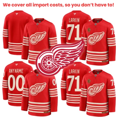 Men's Red Wings Red Centennial 2025 Stitched Limited Jersey