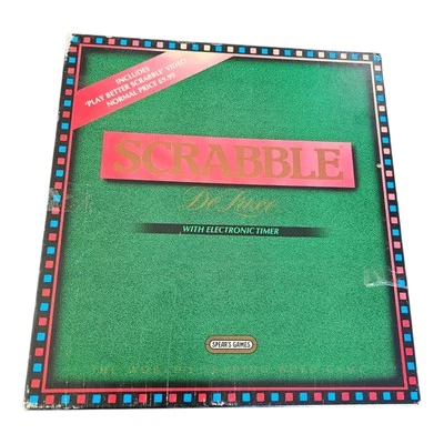 Scrabble Deluxe Board Game Electronic Timer & Turntable Board Spear's Games Rare - Image 1 of 4