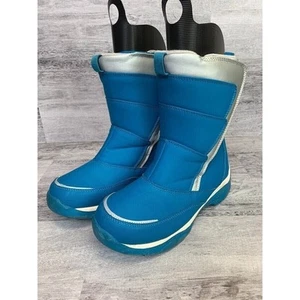 Botas de nieve de invierno Lands End para niños azules y plateadas talla 6 - Imagen 1 de 8