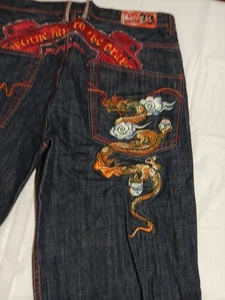 Jeans Pepe denim tigre ricamato - taglia 36 Y2K - Foto 1 di 15