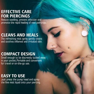 2pcs 30ml Piercing Aftercare Spray Relieve Swelling Odor Removal Ear Hole Cleans - Picture 1 of 24