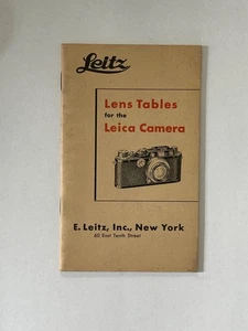 Leitz Lens Tables for The Leica Camera May 1934 New York 41 Pages - Picture 1 of 4