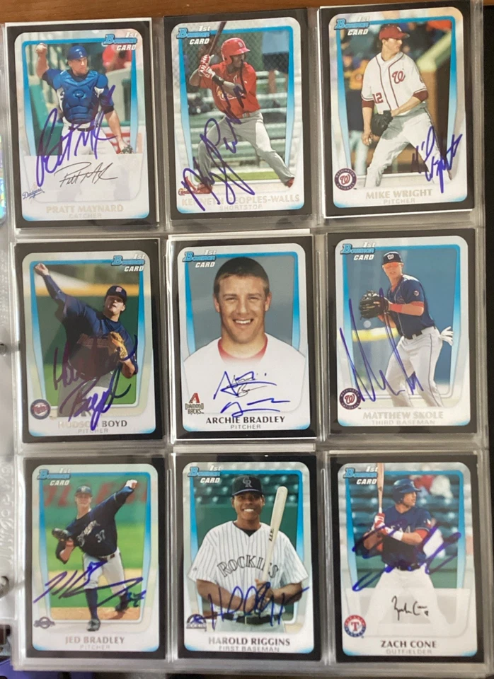 2011 BOWMAN DRAFT PROSPECTS BASEBALL 1st CARDS SIGNED AUTOGRAPHED - Image 1 of 4