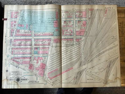 Detailed large plat map. Eckington Area (Plate 4) Washington D.C.  1943 - Image 1 of 4