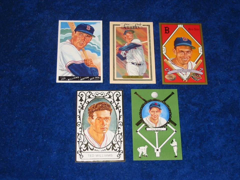 ALL 5 TED WILLIAMS  UNSIGNED  PEREZ STEELE MASTER WORKS CARDS-A SUPERB LOT - Image 1 of 1