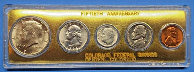 1964 Uncirculated Silver Mint Set Denver Colorado Federal Savings Whitman Holder - Image 1 of 4
