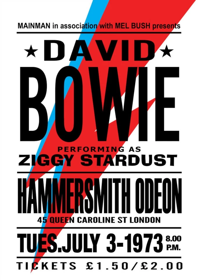 David Bowie - Hammersmith Odeon 1973 - A4 Mini Print/Poster - Image 1 of 1