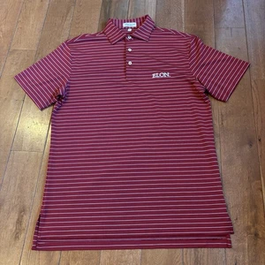 Herren Peter Millar ELON University Trophy Streifen Golf Polo Shirt rot weiß Gr. S - Bild 1 von 10