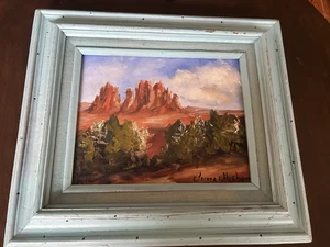 Vintage Original Oil Painting Southwestern Desert Landscape -Signed - Picture 1 of 13