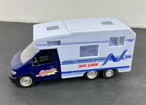 6-WHEEL BLUE SUMMER CAMPER VAN 5.5" LONG SCALE  COMPANION TRAVEL SUPREME TOY - Picture 1 of 9