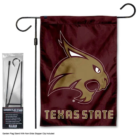 Texas State University Garden Flag and Stand Pole Kit Cover