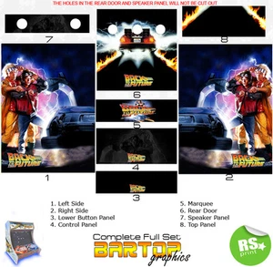 Zurück in die Zukunft volle/halbe Sets Arcade Grafik Arcade Aufkleber/laminiert - Bild 1 von 3