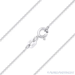 Collar de cadena de cable italiano Rolo Link de 1 mm en plata de ley .925 Italia - Imagen 1 de 2