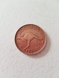 Coin - 1964 Australian Penny Genuine Circulated Queen Elizabeth II KG Polished - Picture 1 of 4