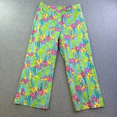 Брюки женские Key West 6 синие морские звезды морской конек графические боковые на молнии пляжные дамские - Изображение 1 из 4