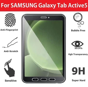For Samsung Galaxy Tab Active 5 (8") Screen Saver Tempered Glass Protector Cover - Picture 1 of 8