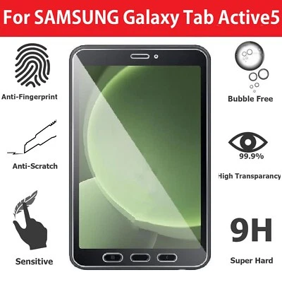 For Samsung Galaxy Tab Active 5 (8") Screen Saver Tempered Glass Protector Cover - Image 1 of 4