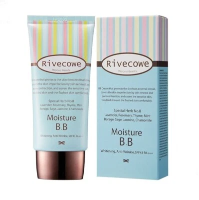Rivecowe Moisture BB Cream Whitening/Anti Wrinkle/SPF43 PA+++ 40ml 8Herbs Korea - Image 1 of 4