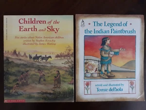 2 books - CHILDREN OF THE EARTH AND SKY / THE LEGEND OF THE INDIAN PAINTBRUSH - Picture 1 of 21